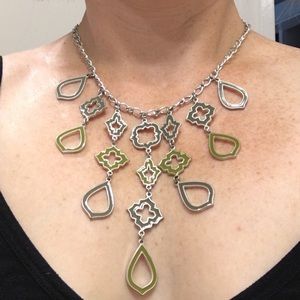 Green blue and silver necklace